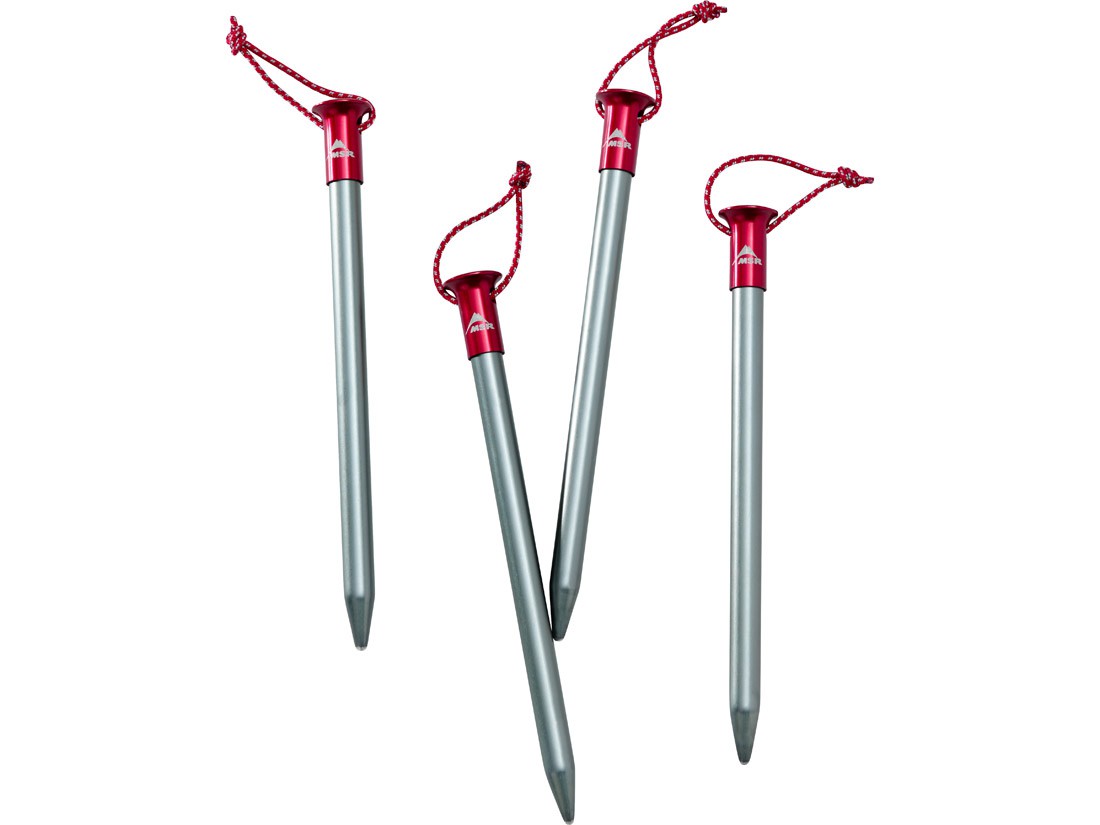 Piquets MSR Core Tent Stakes - Kit de 4 sardines légères en aluminium