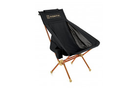 Grande chaise pliable avec un large dossier Corto Folding Chair XL - Noir