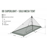 Dimensions DD Hammocks Superlight Solo Mesh Tent