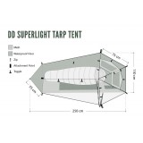 Dimensions Tente DD Hammocks SuperLight Tarp Tent