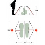 Dimensions Tent Ferrino Grit 2