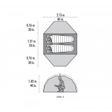 Dimensions Tente MSR Elixir 2