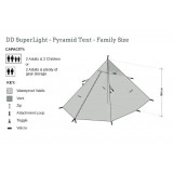Dimensions DD Hammocks SuperLight Pyramid Tent - Family Size