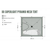 Dimensions Abri DD Hammocks Superlight Pyramid Mesh Tent