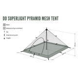 Dimensions Abri DD Hammocks Superlight Pyramid Mesh Tent