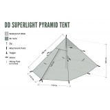 Dimensions Tente tipi DD Hammocks Superlight Pyramid Tent