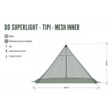 DD Hammocks DD SuperLight Tipi Mesh Inner dimensions