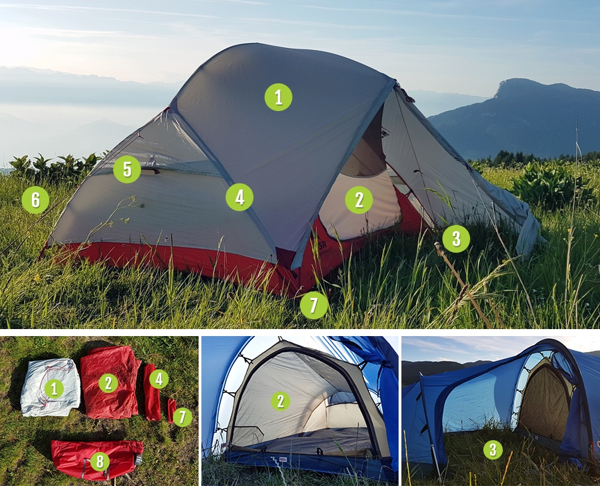 Acheter Tentes de Camping en plein air imperméables pour 1 à 3 personnes,  accessoires de randonnée et de voyage